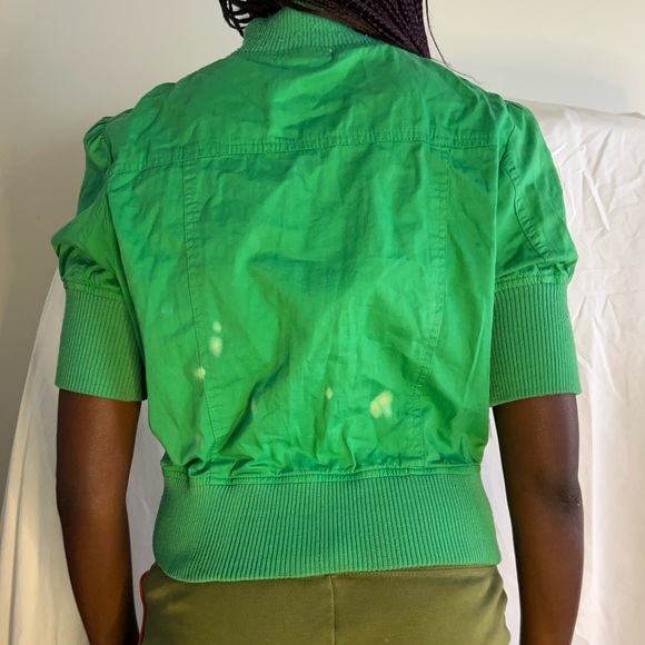 Green cropped jacket. Y2K. Can dress up or down! - Picture 3 of 3